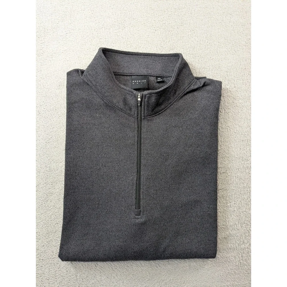 Dunning Golf Mens XXL Charcoal Gray Heathered Quarter Zip Pullover Sweater